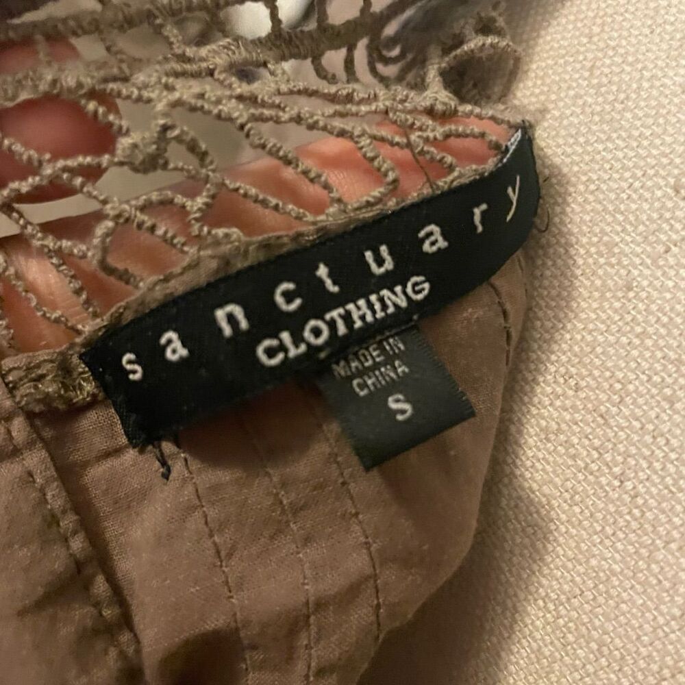 Sanctuary knit lace brown blouse small - Picture 6 of 11